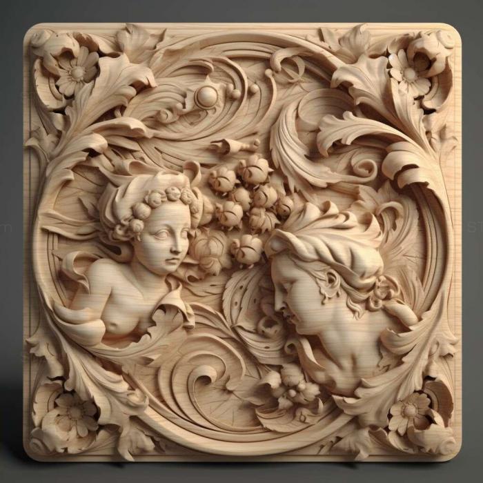 Patterns and decorations (stl 3d render 4, PATTERN_1224) 3D models for cnc